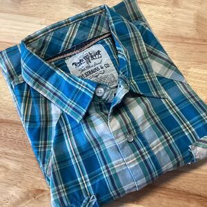 Men’s Levi Strauss‎ Pearl Snap western Shirt - Large